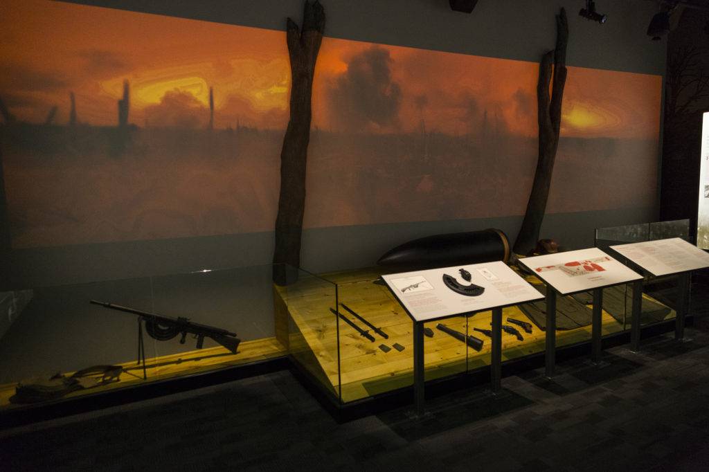 Projection theater in a weapons exhibit