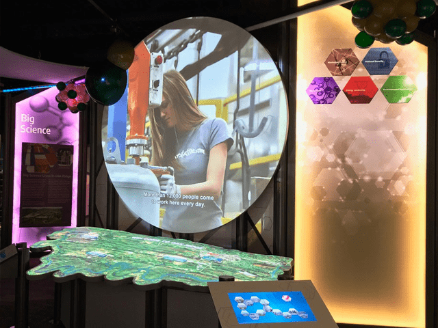 Creative multimedia projections at a science education visitor center
